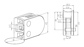 Glass Clamps - Model 32 - Rad CAD Drawing